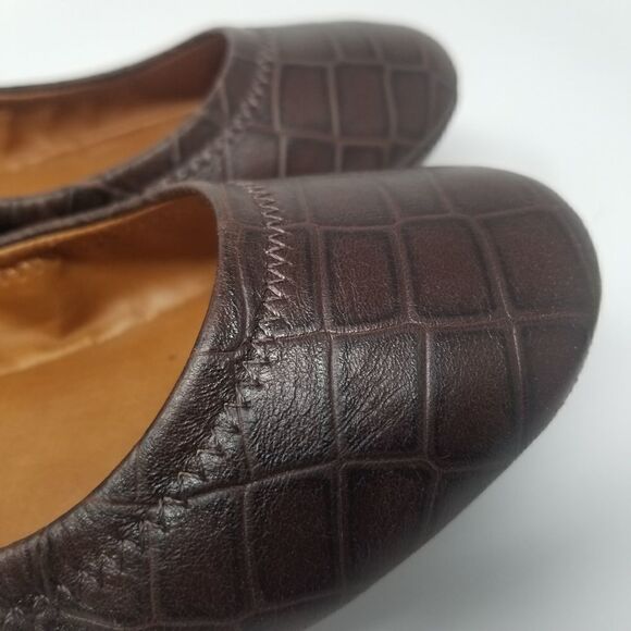 Lucky Brand Brown Faux Alligator Print Ballerina Flats. Size 8.5 M. - Picture 12 of 14